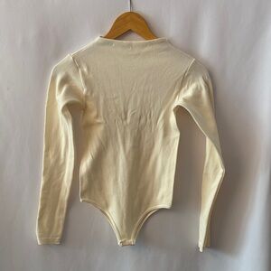 ZARA CREAM BODYSUIT WITH CUTOUT BACK